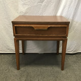 Vintage MCM Basic-Witz Walnut Veneer & Laminate Top 1-Drawer Night Stand