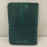 Made Quietly Debossed Blue Leather Journal