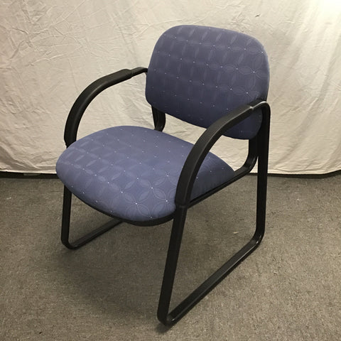 Modern HON Black Metal & Blue Geo Print Upholstered Office Chair