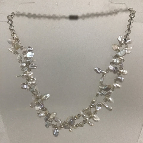 Vintage White Freshwater Baroque 64-Pearl Double-Strand Necklace