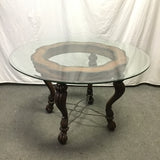 Round Glass-Top Dining Table