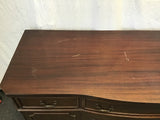 Vintage Mahogany Veneer 2-Cabinet 6-Drawer Buffet