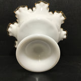 Vintage Fenton Goldcrest Ruffled Footed Bowl