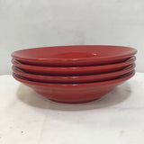 Set of 4 Fun Factory Red Dinner Bowls