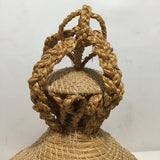 Vintage Traditional Besotho Mokorotlo Handwoven Grass Hat