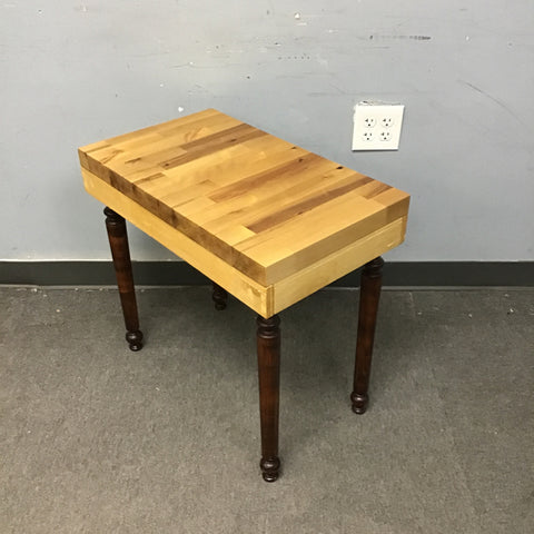 Custom Upcycled Tropical Wood & Black Walnut End Table
