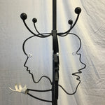 Custom Surrealist Black & White Metal Coat Tree