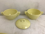 3pc Vintage MCM Boontonware Yellow Melamine Servingware Set