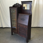 Vintage Solid Tiger Oak Side-By-Side Secretary Desk & Bookcase