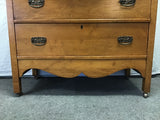 Vintage Craftsman Solid Maple 4-Drawer Dresser & Mirror