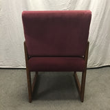 Vintage Red Upholstered Solid Oak Office Chair