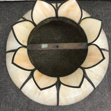 Vintage Off-White 8-Petal Stained Glass Shade