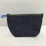 Sarahjane Harrigan Navy Blue Sewn Fabric Medium Zipper Bag
