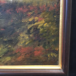 Framed Original Autumn Forest River Landscape Oil Painting