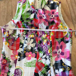 Vintage 70's Leo Narducci Floral Plaid Shift Dress
