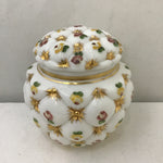 Vintage 1950's Consolidated Glass Quilted Milk Glass Jar