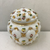 Vintage 1950's Consolidated Glass Quilted Milk Glass Jar