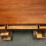 Vintage Colonial Solid Wood 6-Drawer Kneehole Desk