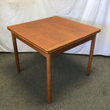 Vintage Danish Modern Teak Veneer Draw-Leaf Dining Table