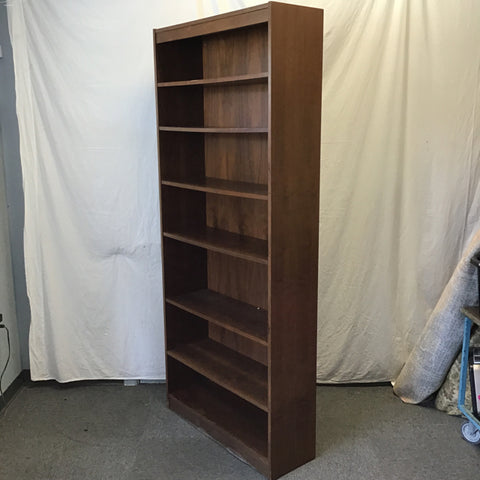 Vintage Black Walnut Veneer 7-Tier Shelf