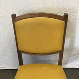 Vintage Stakmore Solid Black Walnut & Yellow Vinyl Folding Chair
