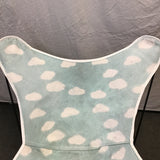 MCM Black Metal & Blue/White Canvas Folding Butterfly Chair