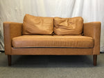 Contemporary MCM Brown Vinyl Loveseat