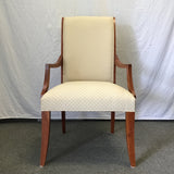Modern 2001 Ethan Allen Cherry & Off-White Upholstered Armchair
