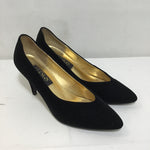 1980's Flings Black Velvet Pumps, Size 8