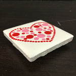 Susan Sitaraman Single Hand Painted Heart On White Tile Magnet