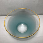 Vintage MCM Blendo Tuquoise Frosted Glass Serving Bowl