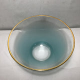 Vintage MCM Blendo Tuquoise Frosted Glass Serving Bowl