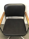 Vintage Global Upholstery Black & Chrome Rolling Office Chair