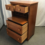Vintage Solid Maple 4-Drawer Chest of Drawers & Desk