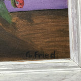Framed Signed Original Flowers in Vase Oil Painting