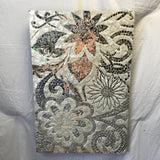 Modern Pier 1 Floral Off-White & Mirrored Mosaic Wall Hanging