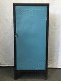Black & Blue Painted Vintage 4-Tier Metal Cabinet