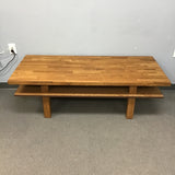 Locally Made Craftsman Oak Butcher Block 2-Tier Coffee Table