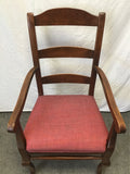 Set of 4 Vintage Farmhouse Solid Cherry Ladderback Dining Chairs