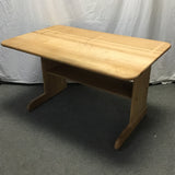 Modern Light-Stained Solid Oak 2-Tier Desk