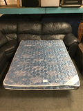 3pc Modern Blue Leather Sectional Sleeper & Recliner Sofa
