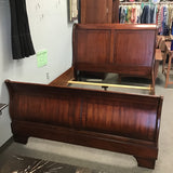 Craftsman Walnut Veneer Queen Sleigh Bed