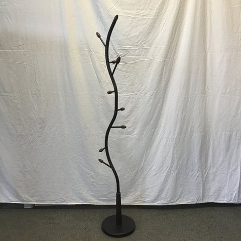 Modern Black Metal 9-Hook Coat Tree