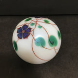 Vintage 1978 Lundberg Studio White Floral Paperweight