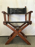 Modern Black Canvas & Leather Folding Director's Chair