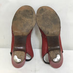 1940's Westport Walkers Red Leather Slingback Pumps