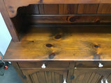 2pc Vintage Craftsman Solid Pine Buffet & Hutch