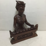 Signed Original Balinese Hand Carved Wooden Statue