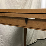 Vintage Stakmore Maple & Red Vinyl Draw-Leaf Card Table