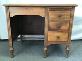 Vintage 4-Drawer Walnut Veneer Desk